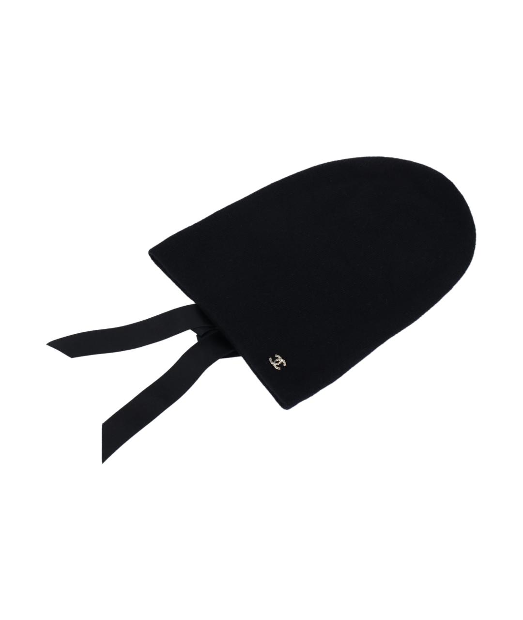 CHANEL Черная кашемировая шапка, фото 2