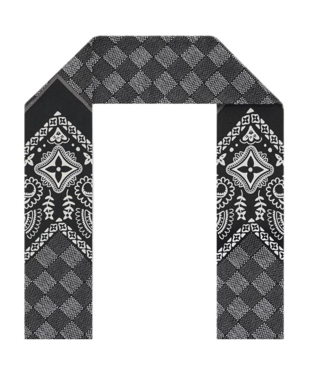 LOUIS VUITTON Черный платок, фото 3
