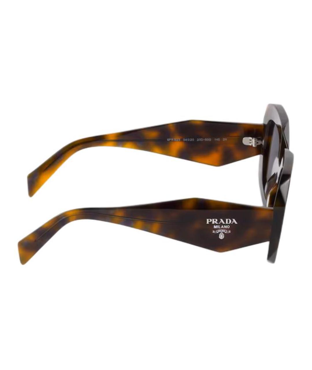 PRADA Коричневые пластиковые солнцезащитные очки, фото 3