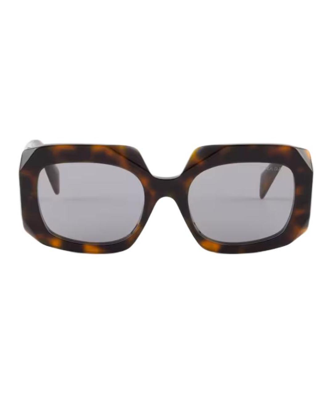 PRADA Коричневые пластиковые солнцезащитные очки, фото 1