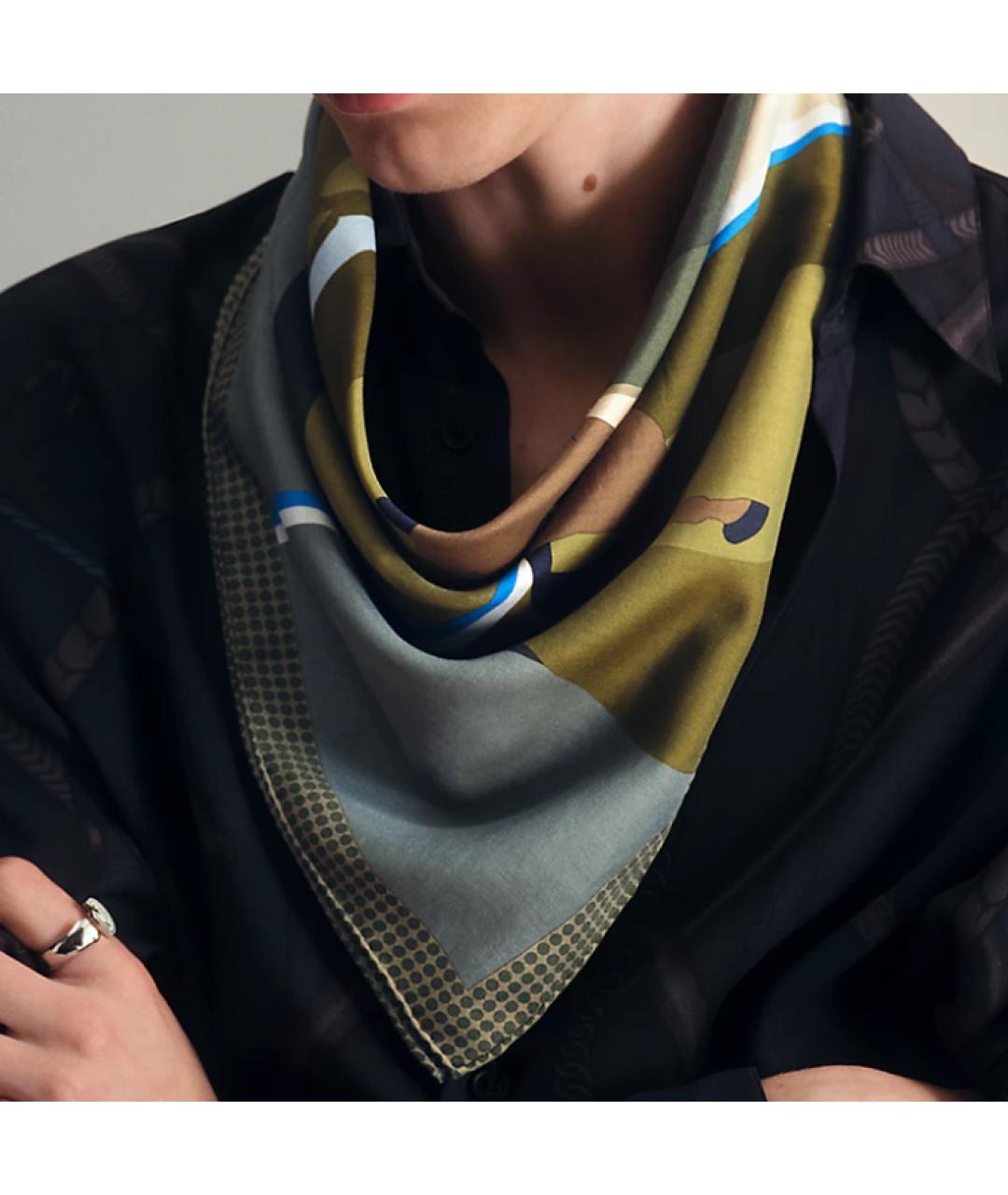 HERMES Мульти хлопковый шарф, фото 2