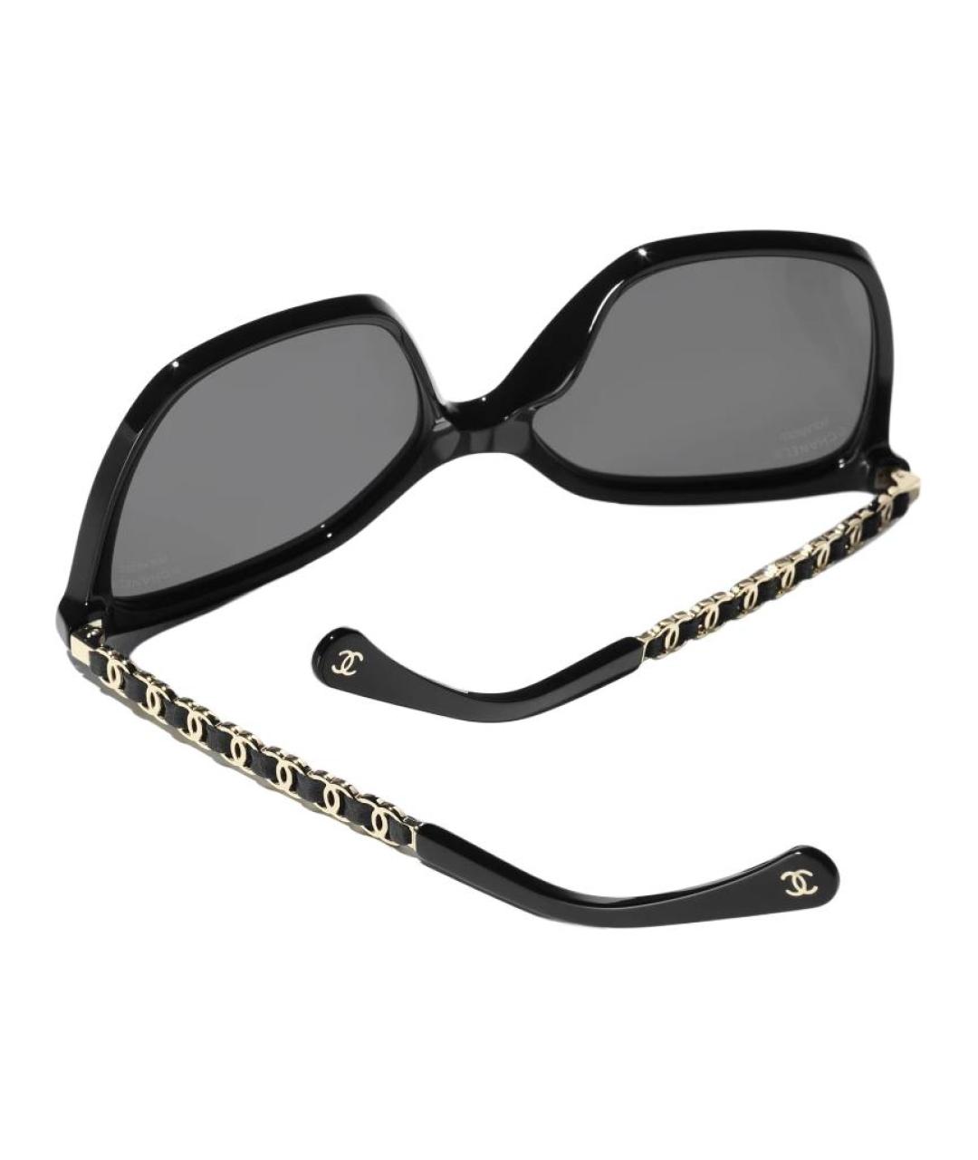 CHANEL Черные пластиковые солнцезащитные очки, фото 4