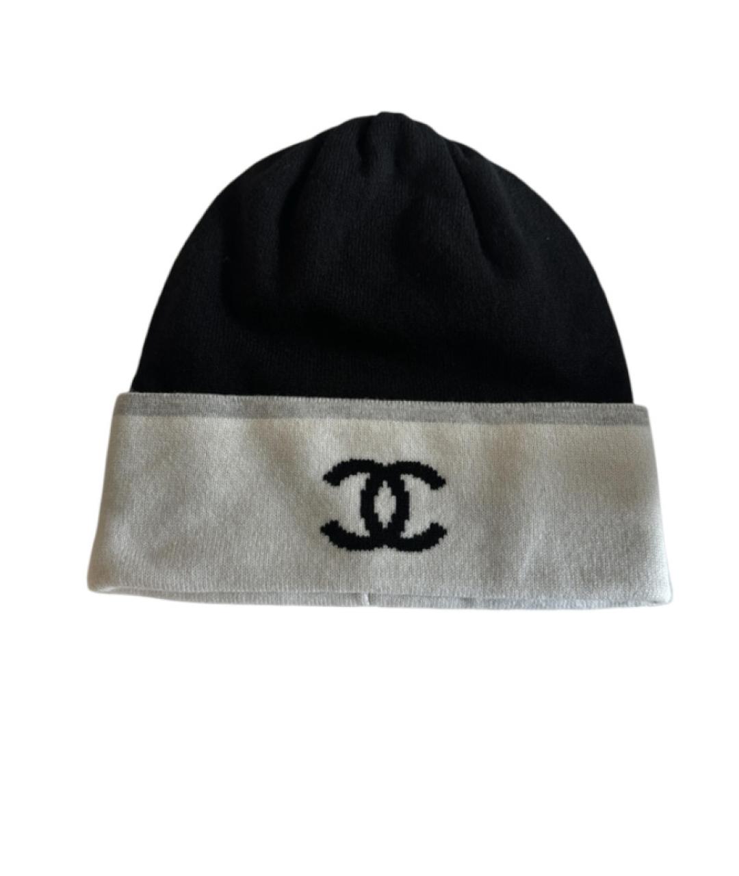 CHANEL Черная кашемировая шапка, фото 1