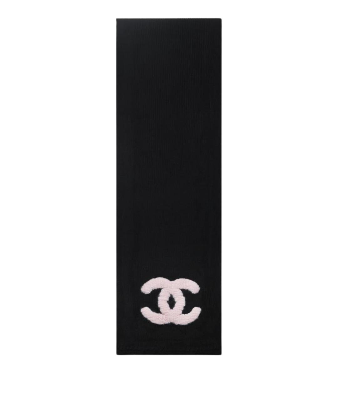 CHANEL Черный кашемировый шарф, фото 1