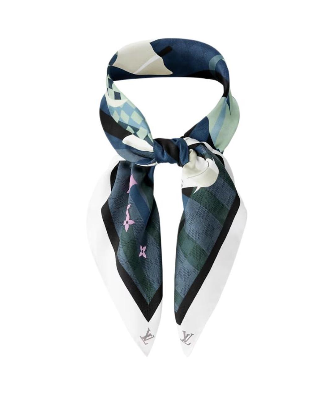 LOUIS VUITTON Синий шарф, фото 2