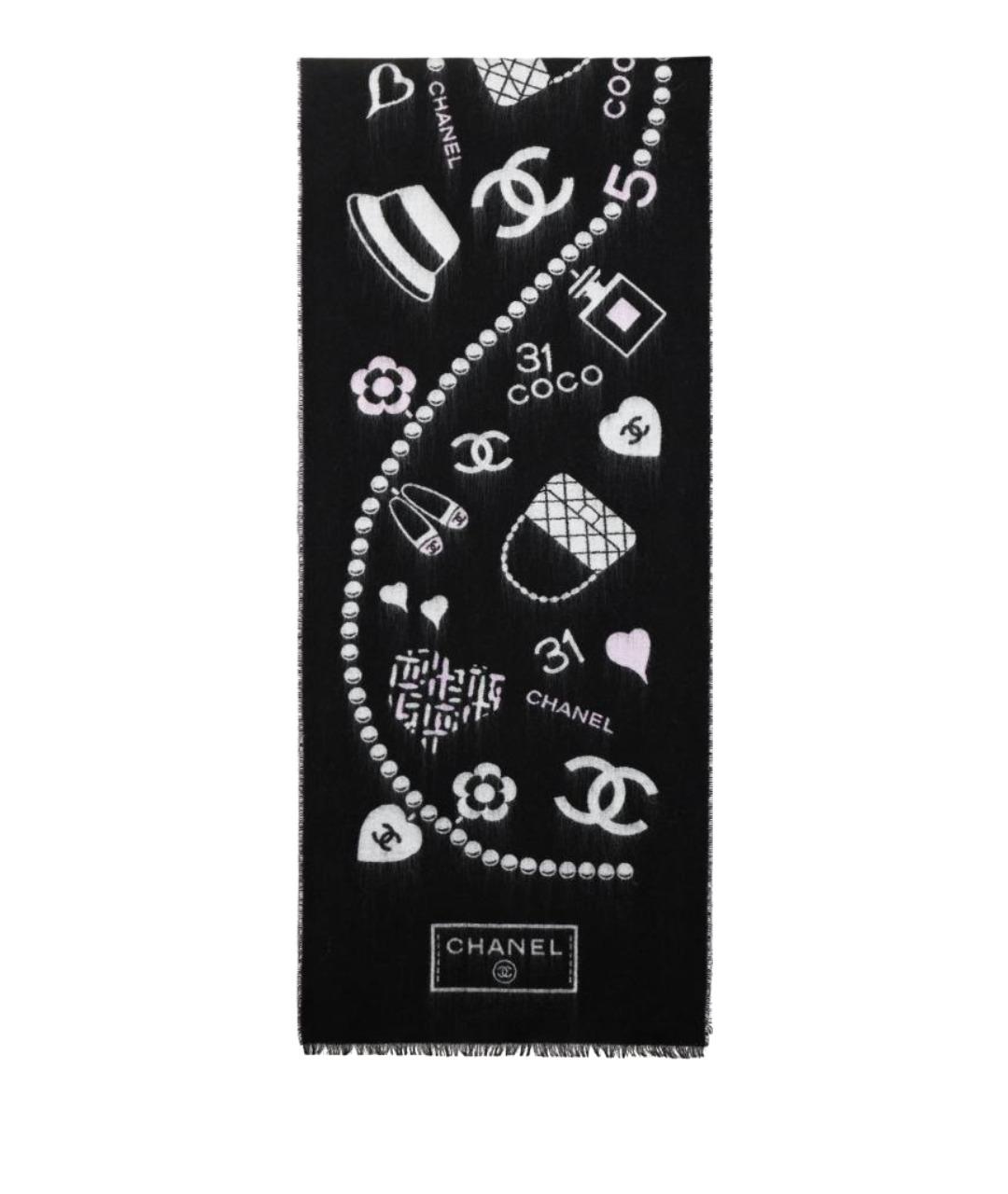 CHANEL Черный шарф, фото 1