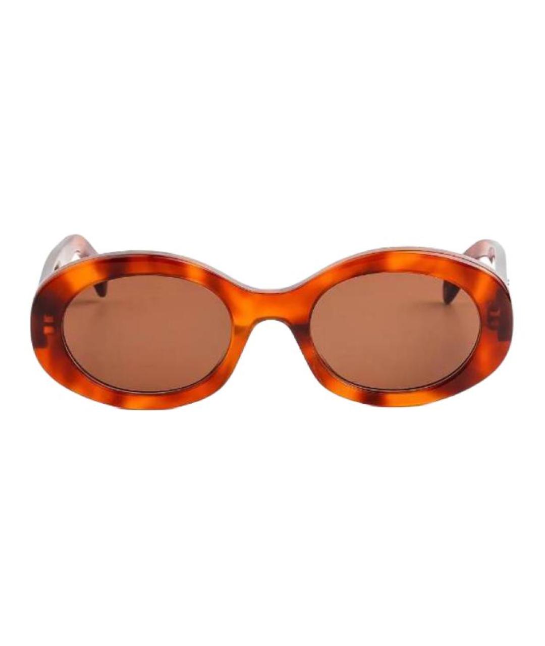 CELINE Коричневые пластиковые солнцезащитные очки, фото 2