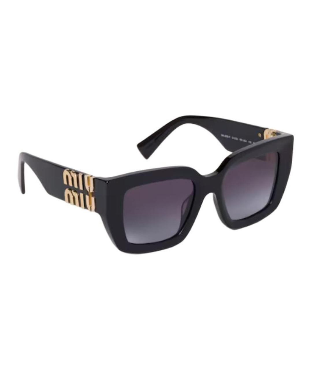 MIU MIU Черные пластиковые солнцезащитные очки, фото 3