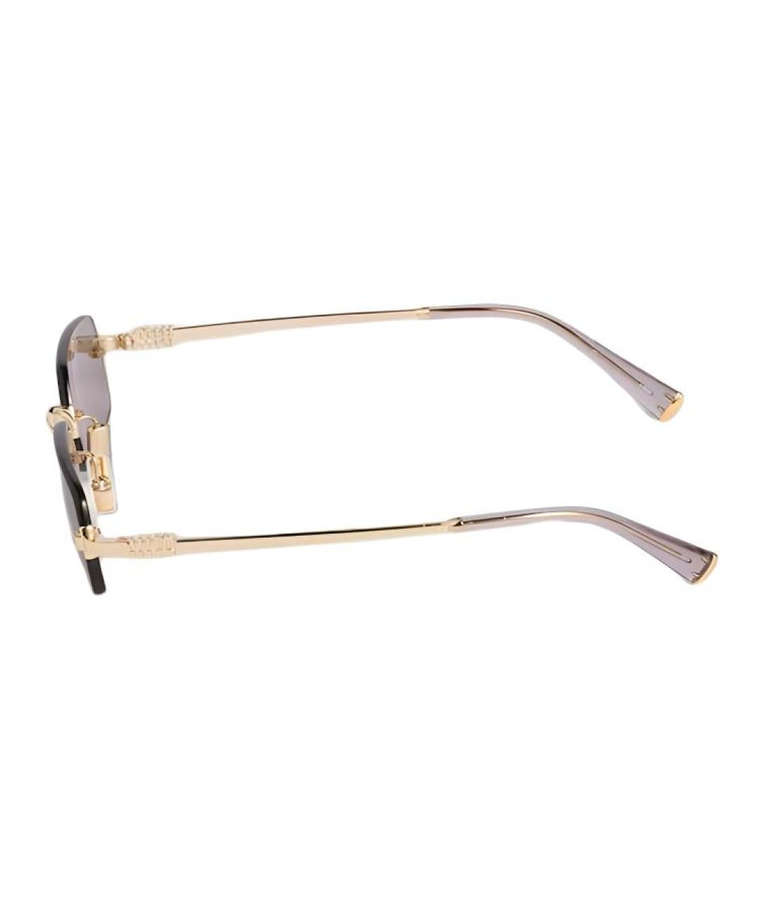 MIU MIU Золотые металлические солнцезащитные очки, фото 3