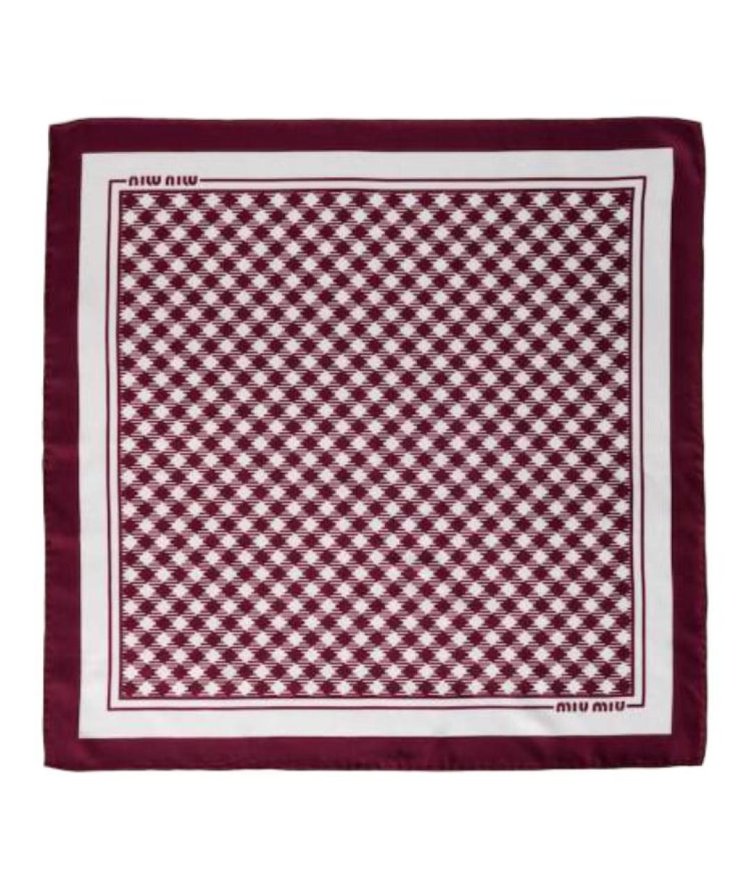 MIU MIU Красный шелковый шарф, фото 1