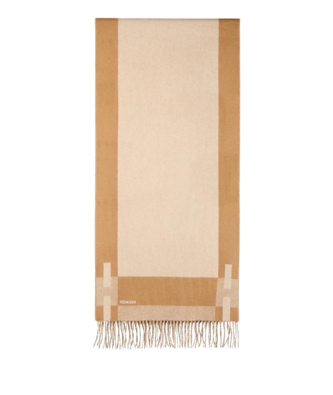 HERMES Бежевый кашемировый шарф, фото 1
