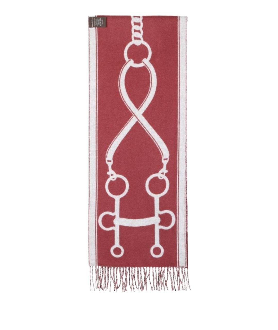 HERMES Красный кашемировый шарф, фото 1