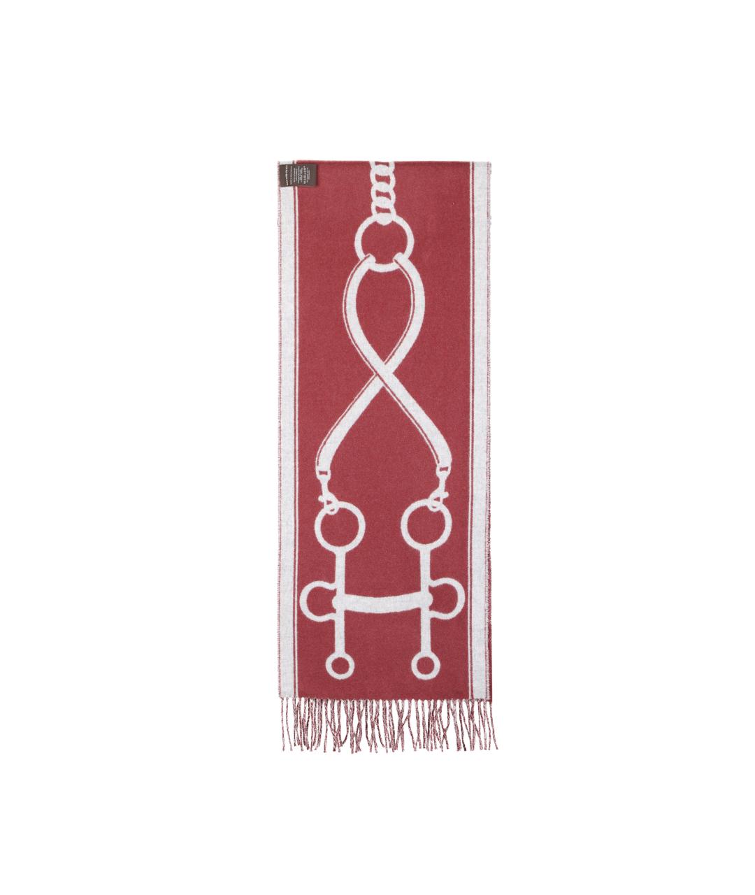HERMES Красный кашемировый шарф, фото 3