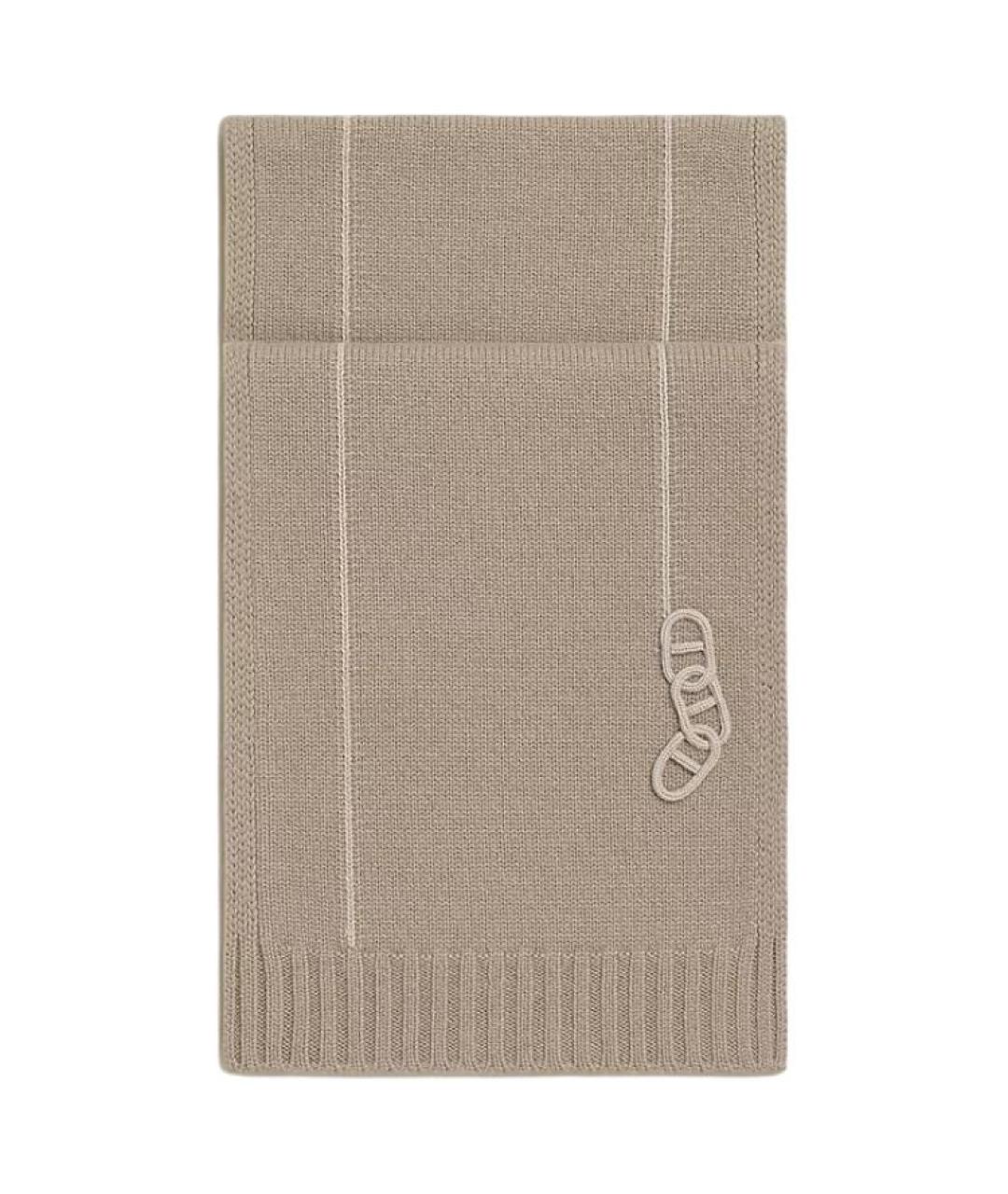 HERMES Бежевый кашемировый шарф, фото 1