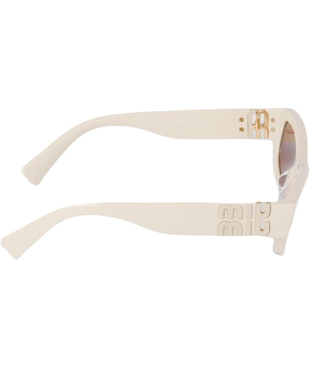 MIU MIU Белые пластиковые солнцезащитные очки, фото 3
