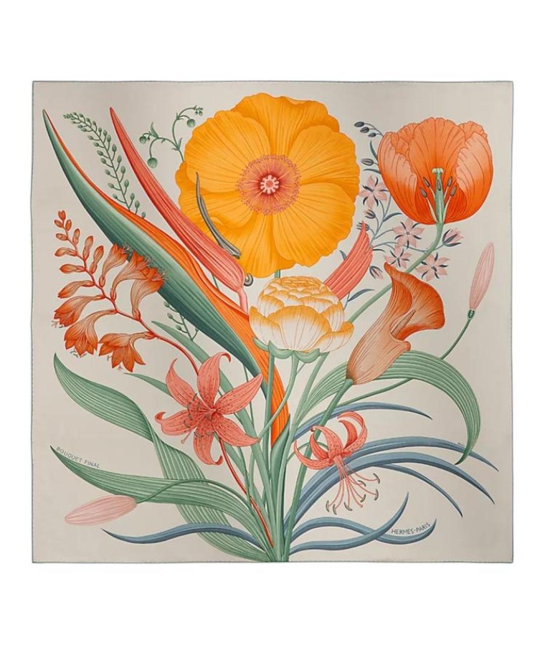 HERMES Мульти шелковый шарф, фото 1