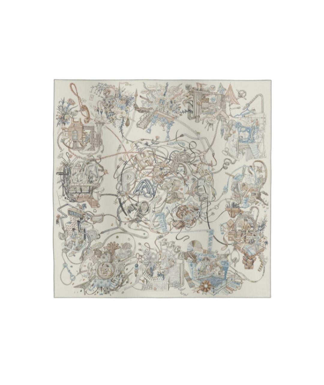 HERMES Серый кашемировый шарф, фото 3