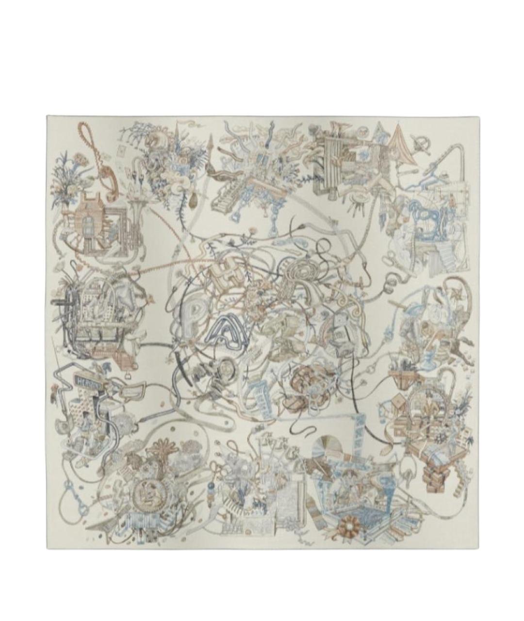 HERMES Серый кашемировый шарф, фото 1