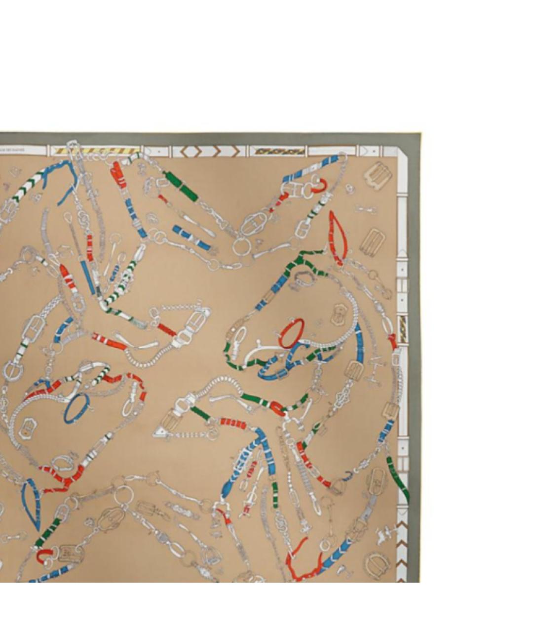 HERMES Мульти шелковый шарф, фото 2