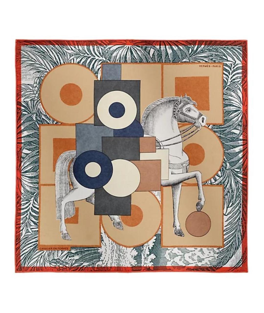 HERMES Мульти шелковый шарф, фото 1