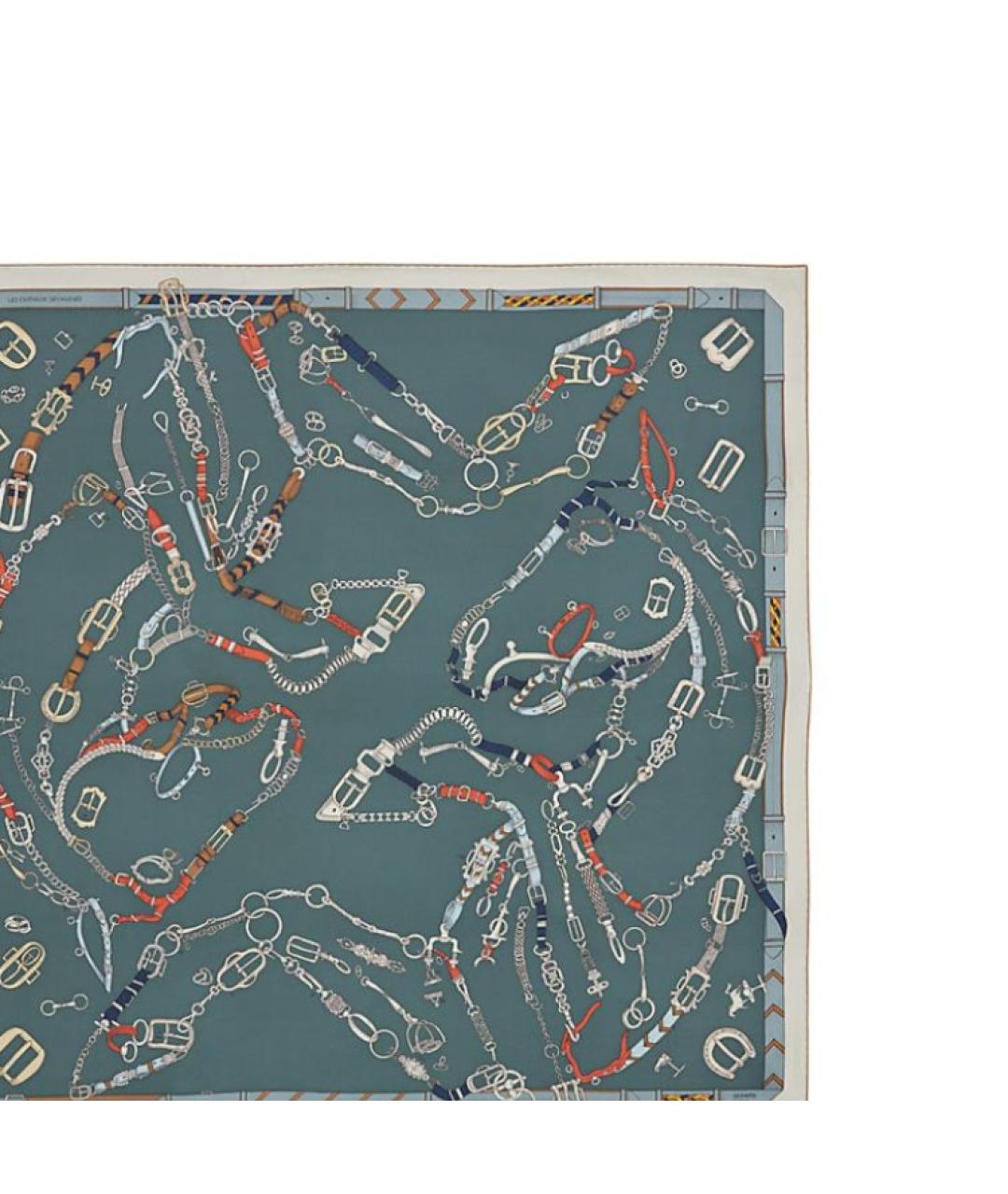 HERMES Мульти шелковый шарф, фото 2