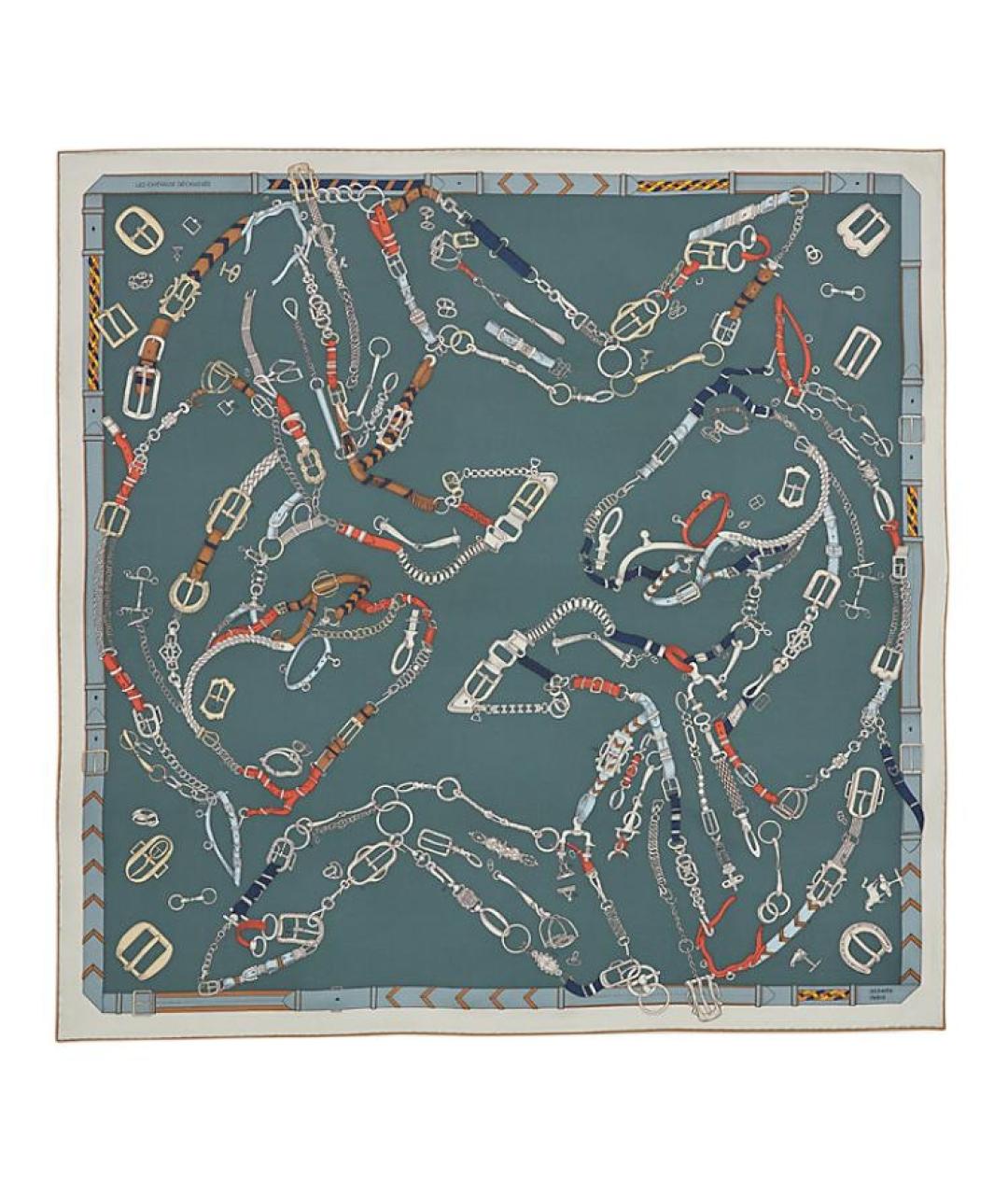 HERMES Мульти шелковый шарф, фото 1