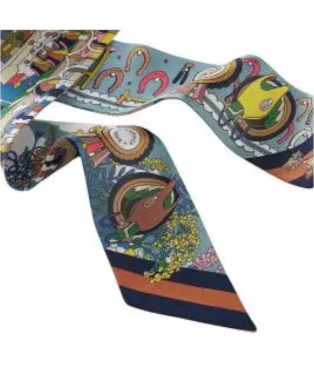 HERMES Мульти шелковый шарф, фото 2