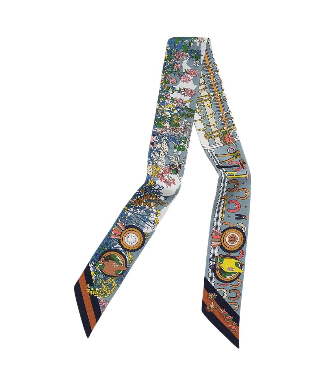 HERMES Мульти шелковый шарф, фото 1