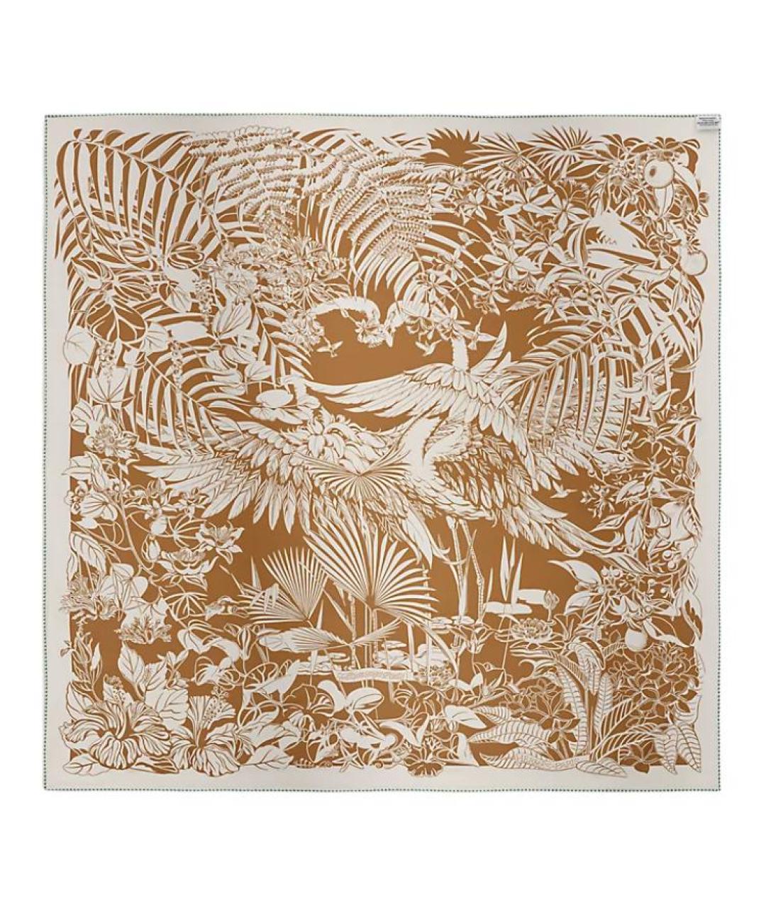 HERMES Оранжевый шелковый шарф, фото 3