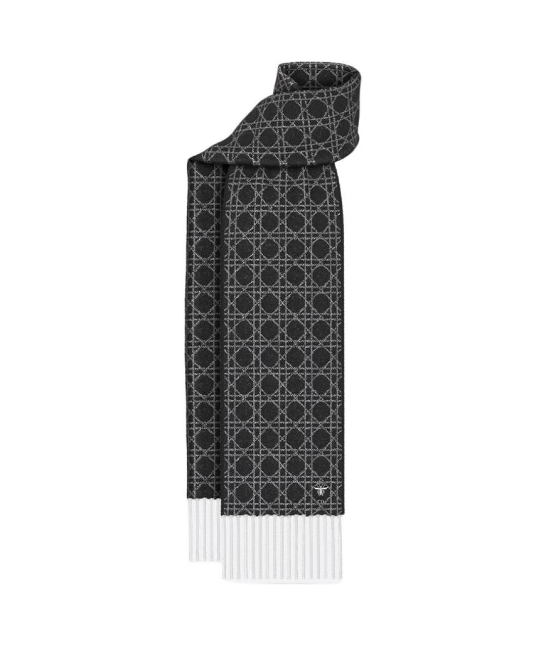 CHRISTIAN DIOR Черный кашемировый шарф, фото 1