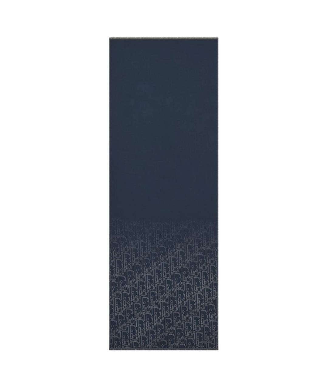 CHRISTIAN DIOR Синий шерстяной шарф, фото 2