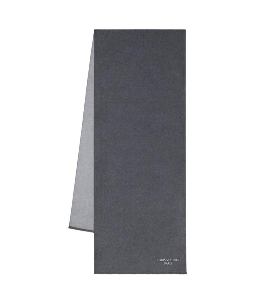 LOUIS VUITTON Серый шелковый шарф, фото 1