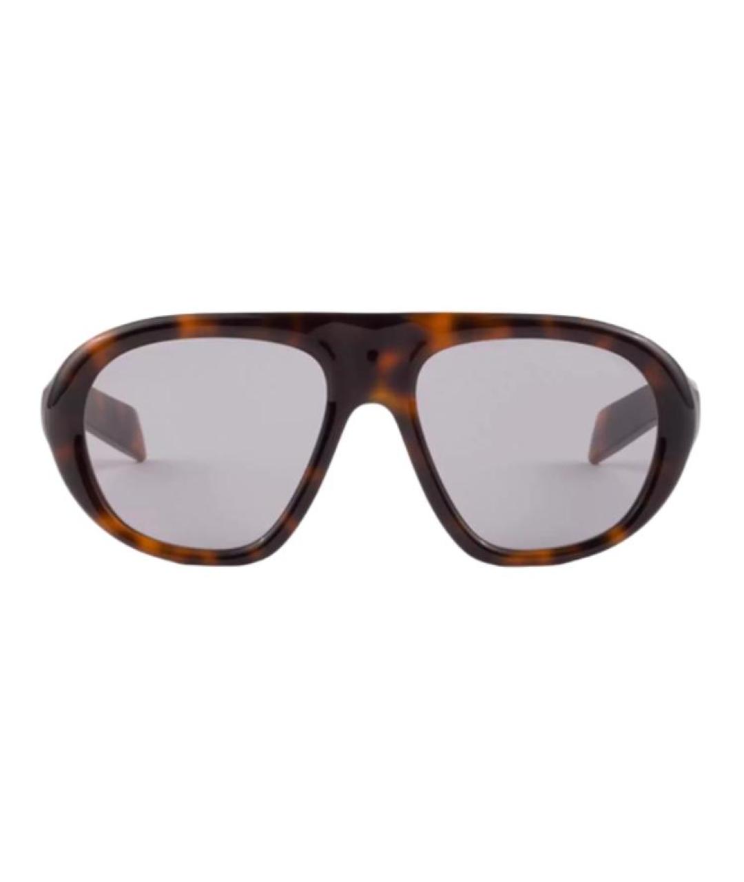 PRADA Коричневые пластиковые солнцезащитные очки, фото 1