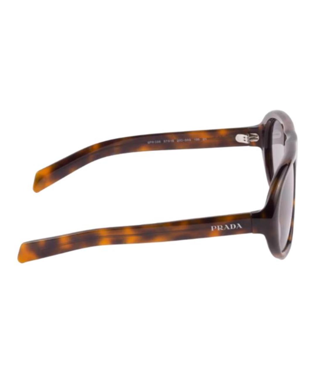 PRADA Коричневые пластиковые солнцезащитные очки, фото 3