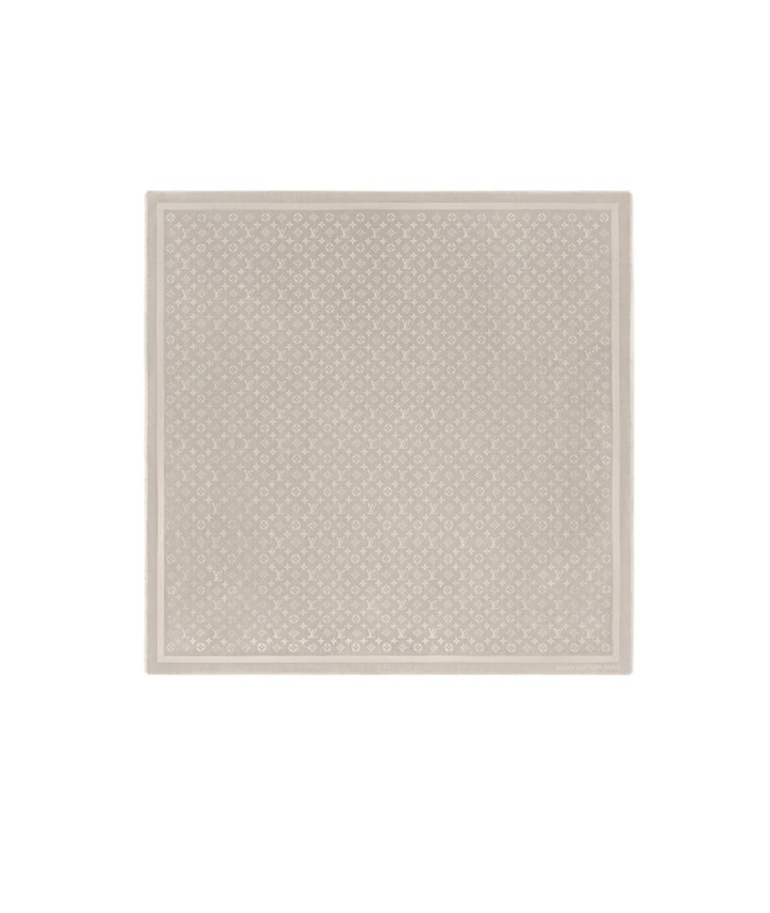 LOUIS VUITTON Бежевый шерстяной шарф, фото 3