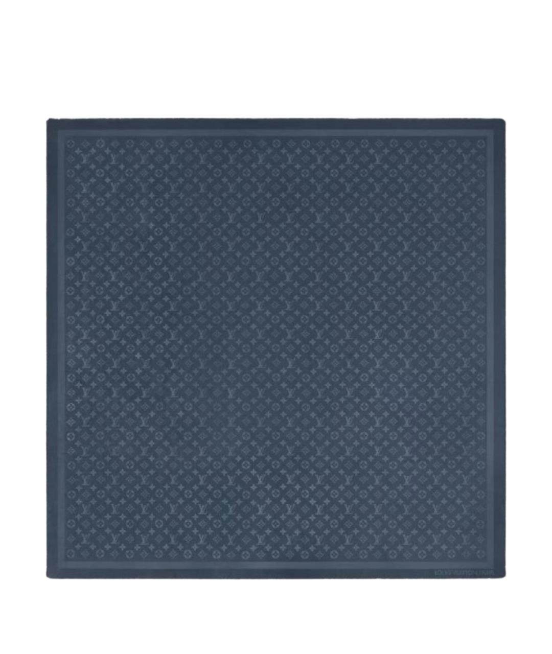 LOUIS VUITTON Синий шерстяной шарф, фото 1