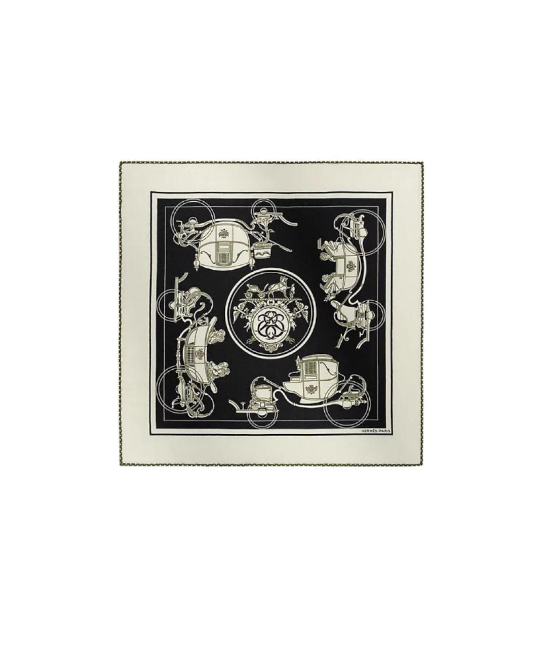 HERMES Белый кашемировый шарф, фото 3