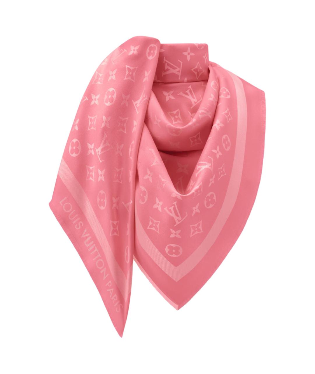 LOUIS VUITTON Розовый шарф, фото 2