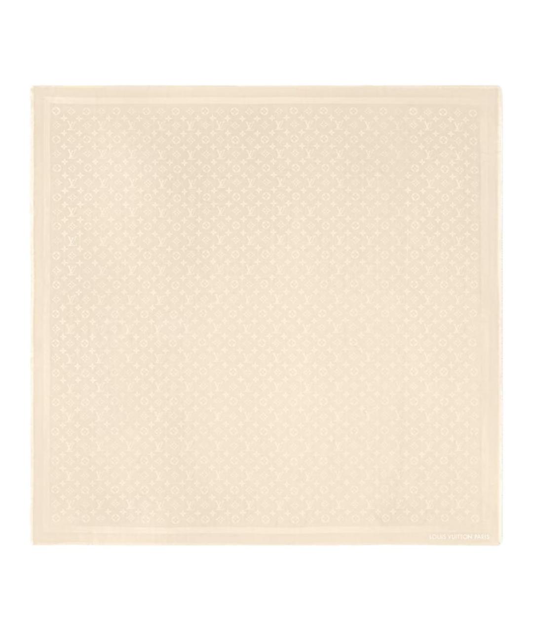 LOUIS VUITTON Бежевый шерстяной шарф, фото 2