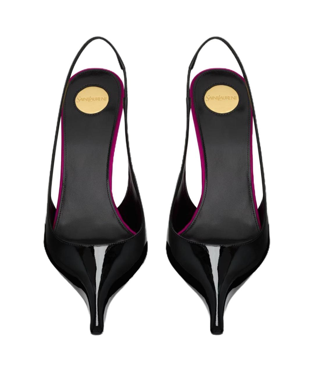 SAINT LAURENT Черные кожаные туфли, фото 5