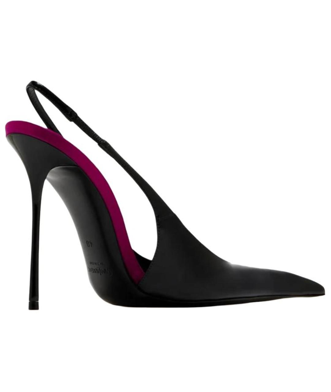 SAINT LAURENT Черные кожаные туфли, фото 4