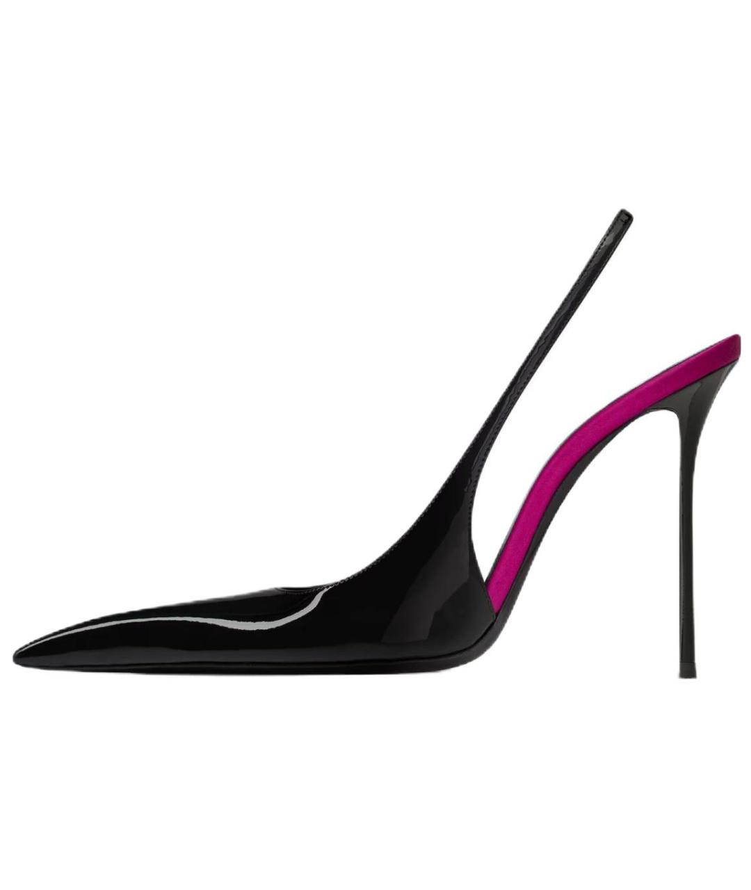 SAINT LAURENT Черные кожаные туфли, фото 2