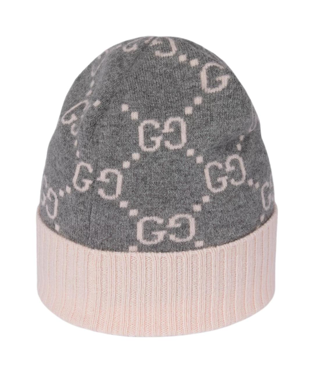 GUCCI Серая кашемировая шапка, фото 2