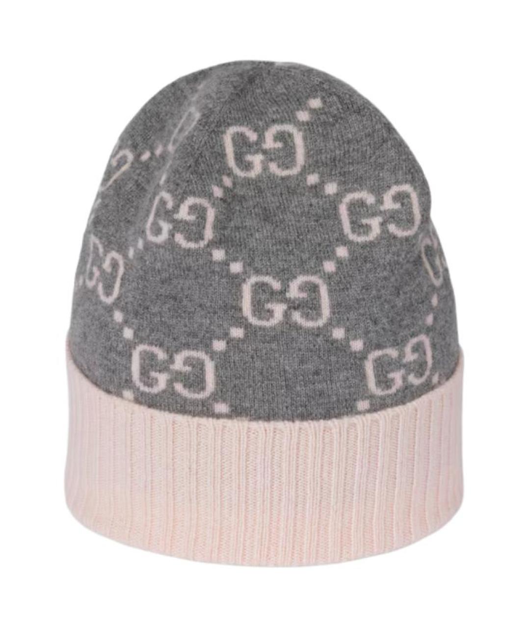 GUCCI Серая кашемировая шапка, фото 3