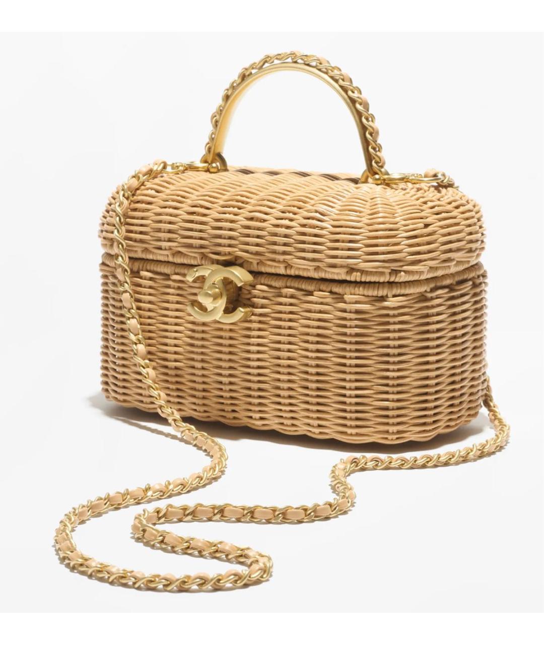 CHANEL Бежевая пелетеная сумка через плечо, фото 3