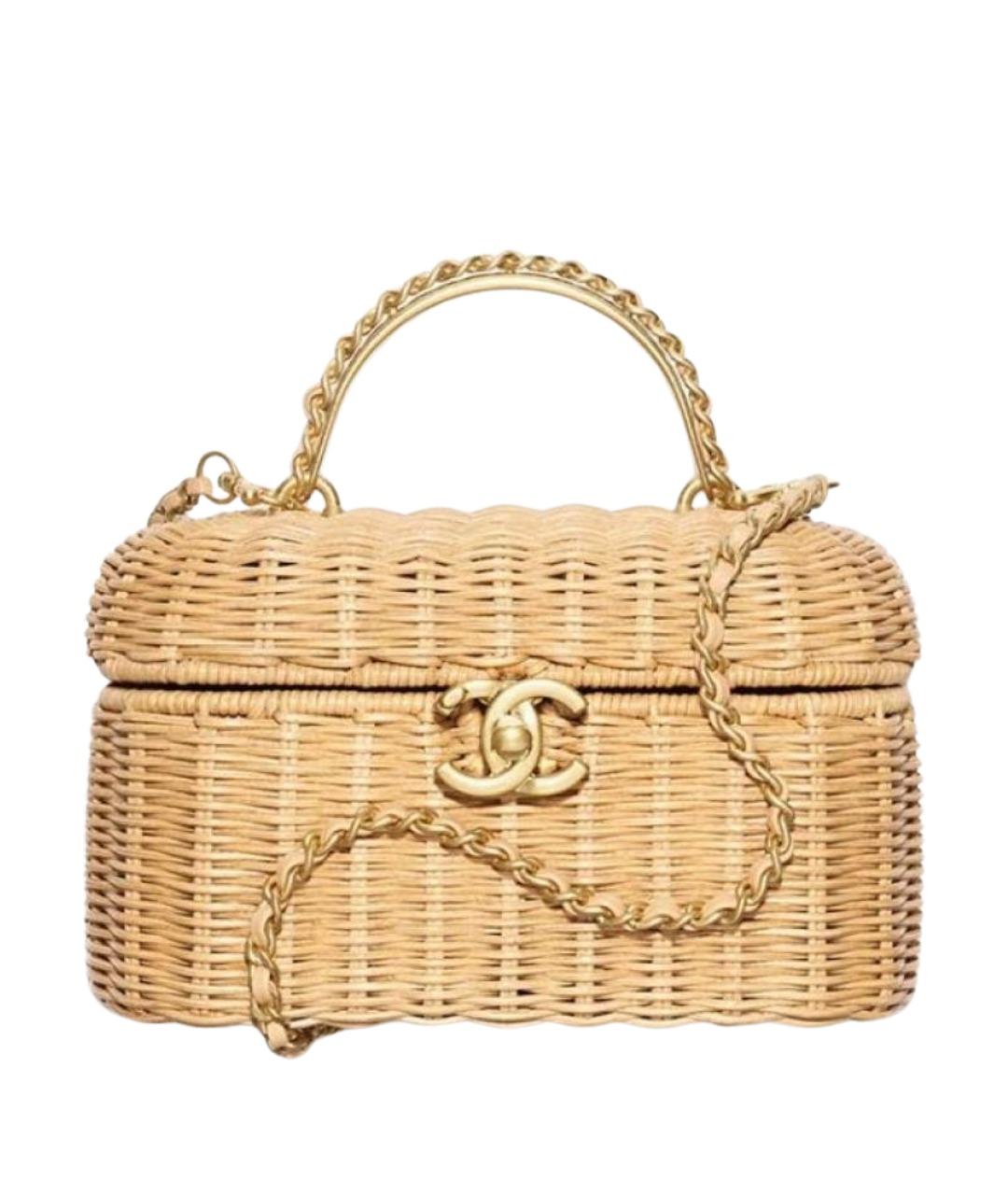 CHANEL Бежевая пелетеная сумка через плечо, фото 1