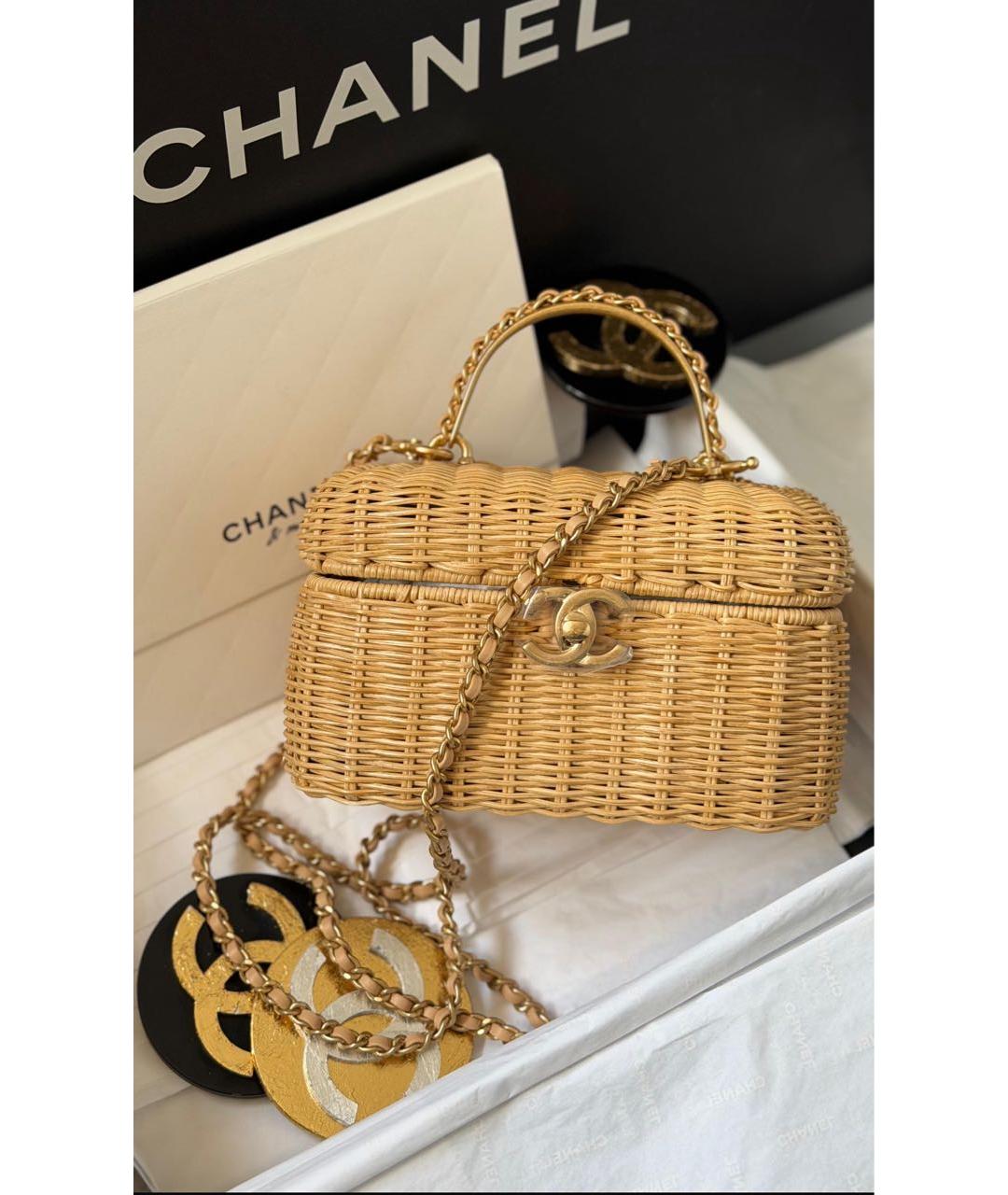 CHANEL Бежевая пелетеная сумка через плечо, фото 2