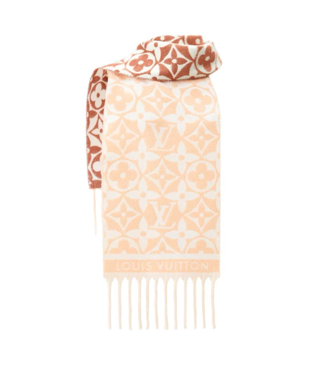 LOUIS VUITTON Оранжевый шерстяной шарф, фото 2