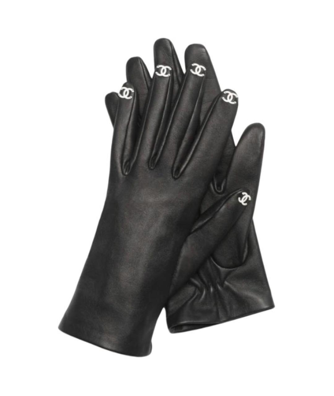 CHANEL Черные кожаные перчатки, фото 1