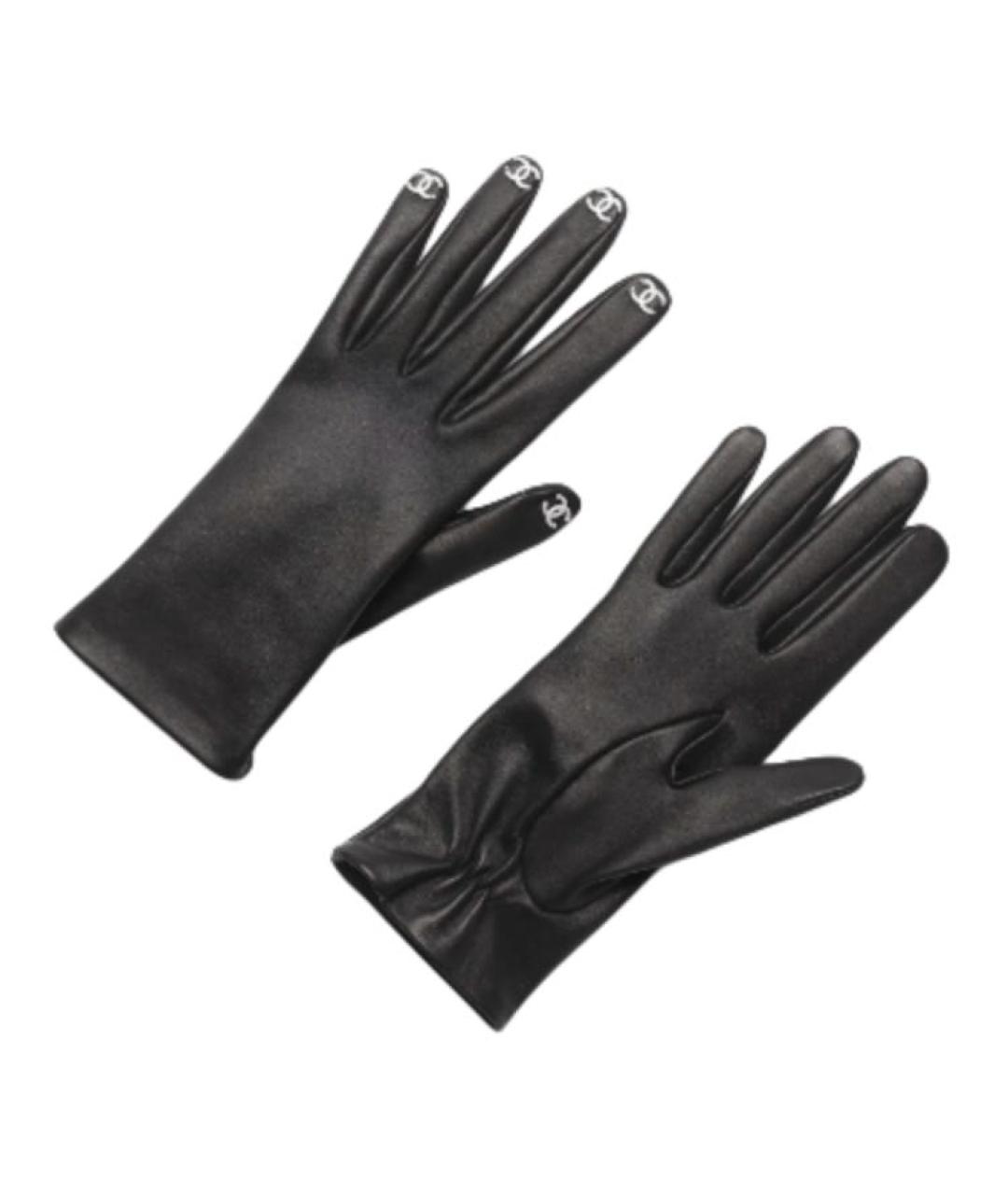 CHANEL Черные кожаные перчатки, фото 2